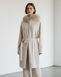 Cashmere Wrap Cardigan with Fox Fur