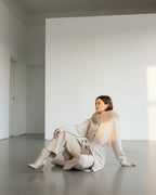 Cashmere Wrap Cardigan with Fox Fur
