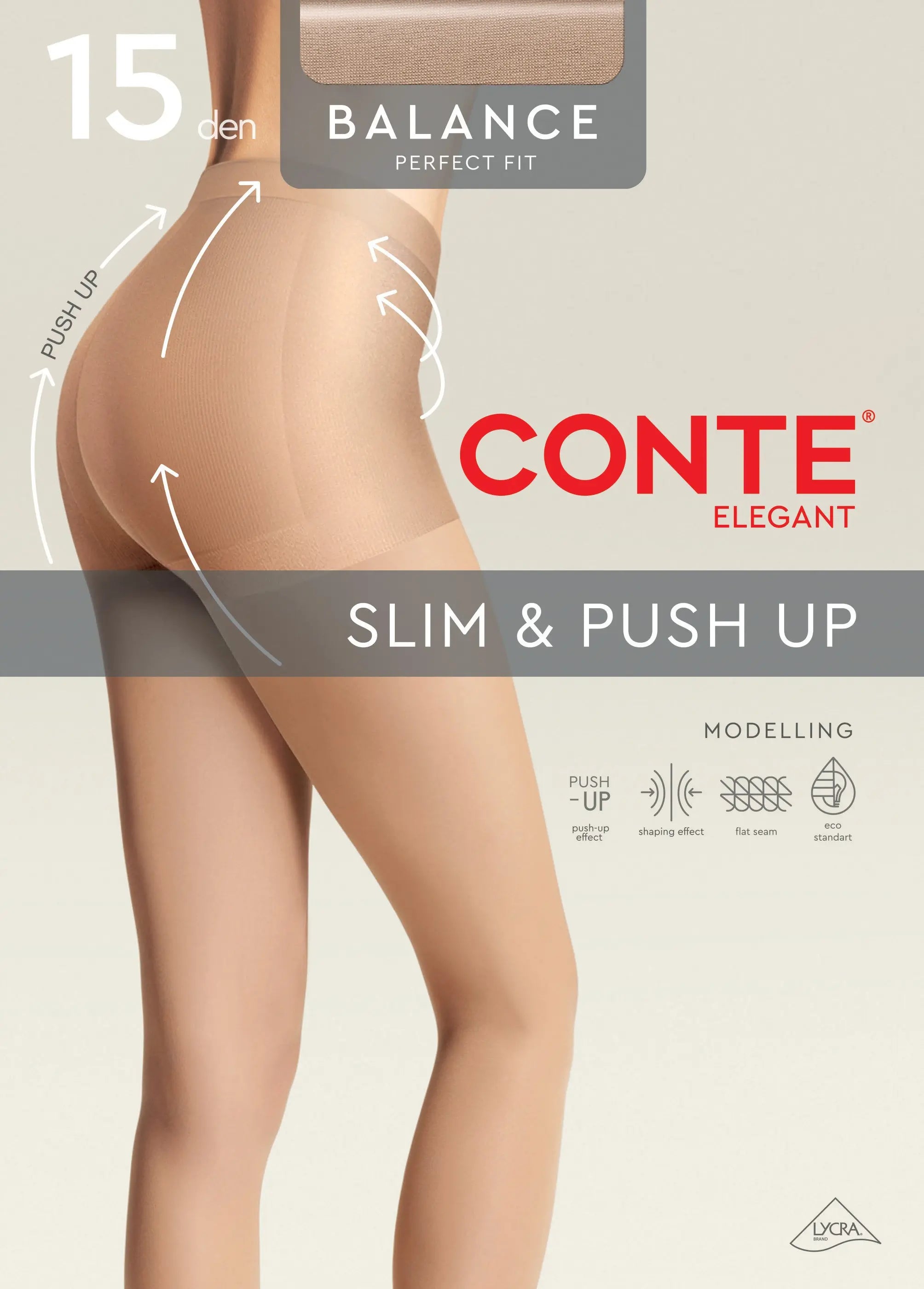 Tights Conte Balance 15 Den Push-Up Effect