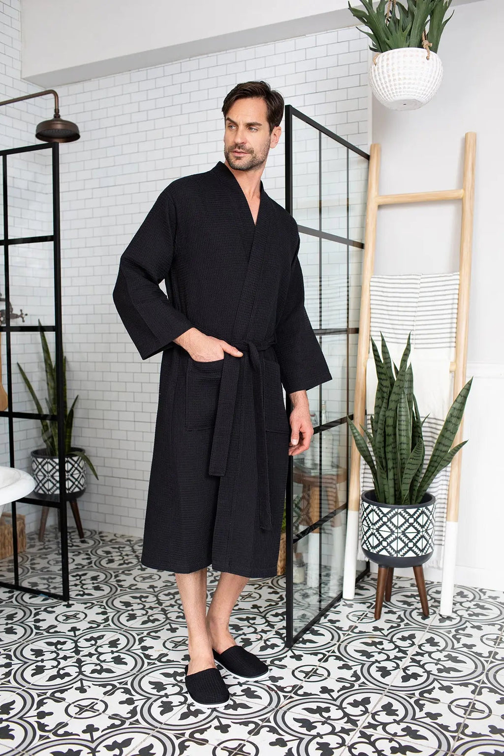 Waffle Spa Men’s Bathrobe