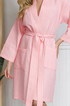 Knee-Length Waffle Women’s Robe