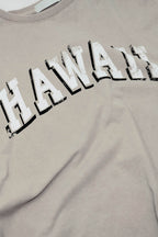 Washed Effect Hawaii T-Shirt in Beige