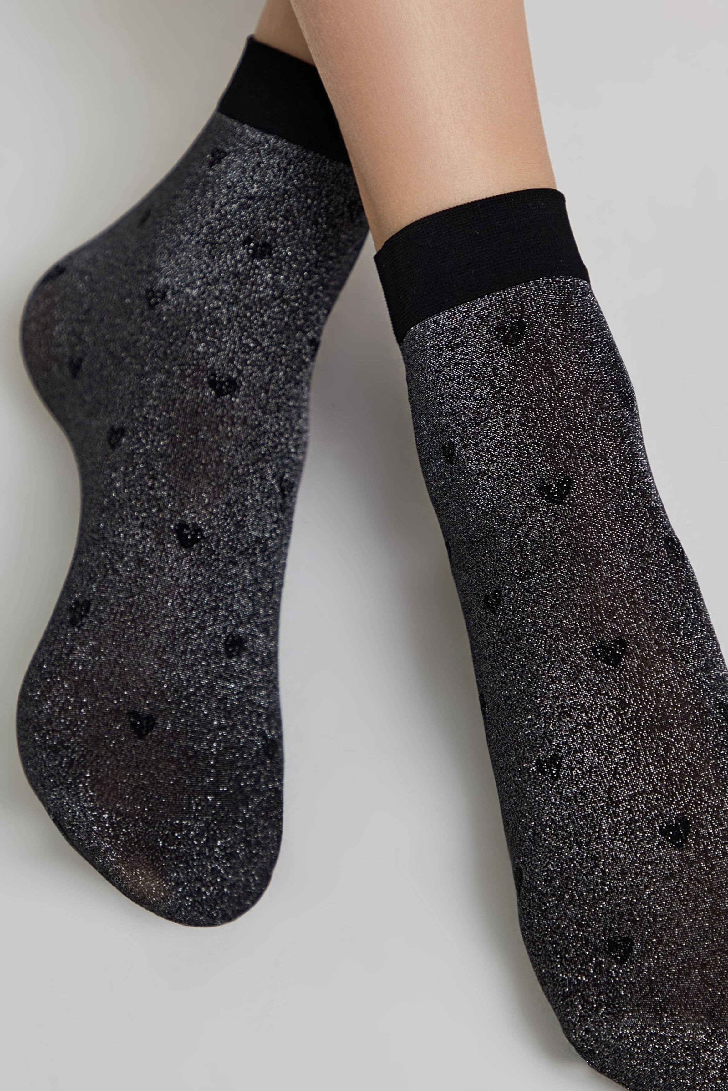 Shimmering Socks Conte Fantasy with "Hearts" Designs