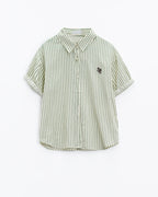 White Striped Blouse with Love Logo on Chest