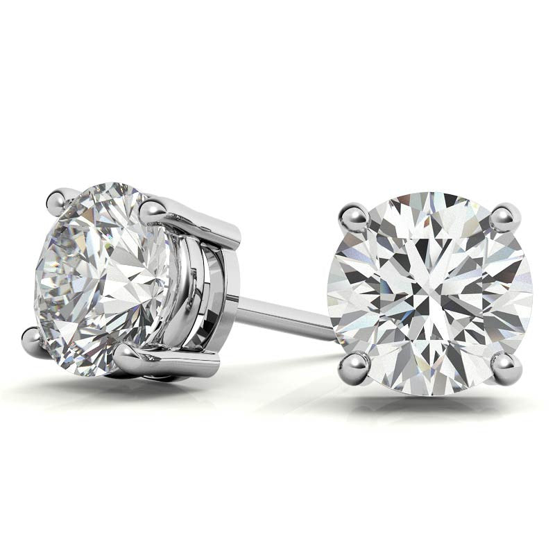 3.00 CTW Lab Diamond Stud Earrings | 14K Gold | G-VS Round Cut | AGI Certified