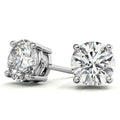 3.00 CTW Lab Diamond Stud Earrings | 14K Gold | G-VS Round Cut | AGI Certified