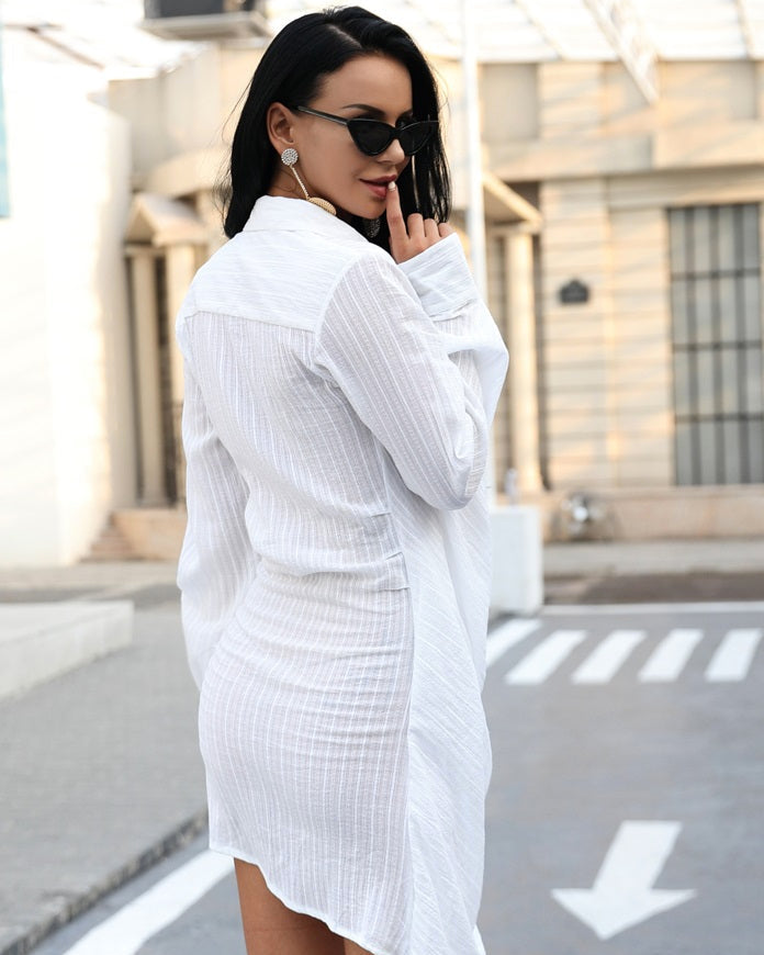 Kendra White Shirt Dress