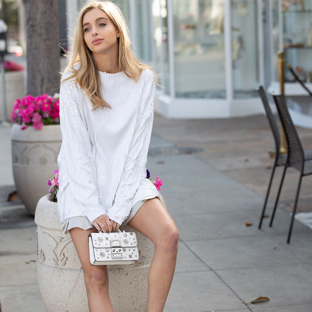 White Purse Small Leather Crossbody Bag