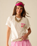 White T-Shirt with a Martini Graphic Logo