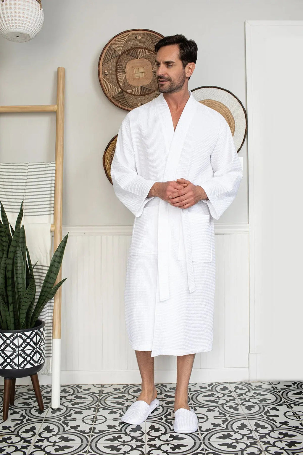 Waffle Spa Men’s Bathrobe