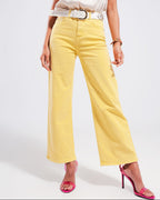 Wide Leg Jeans in Sunshine Yellow