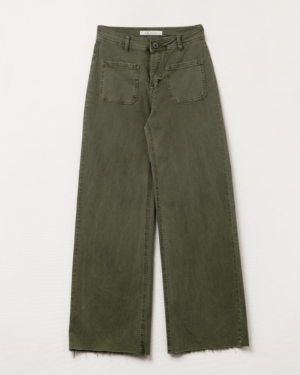 Wide Leg Pants with Front Pockets in Khaki