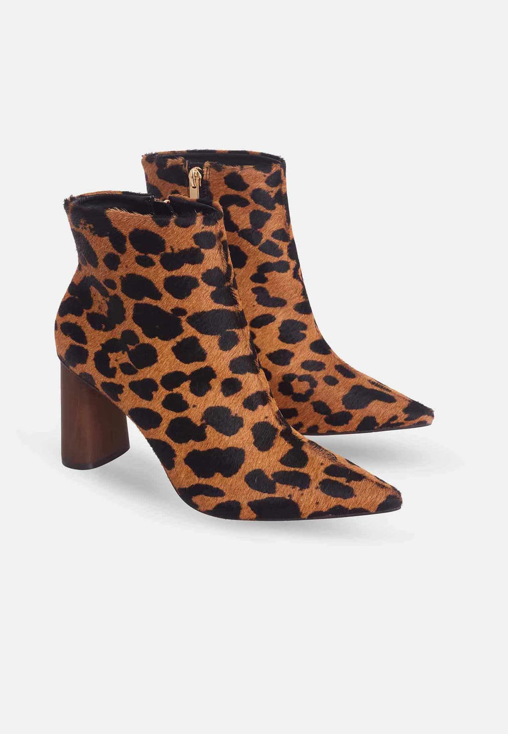 Brown Animal Print Boots Sapucaia | 8.4 cm Block Heel Ankle Boots