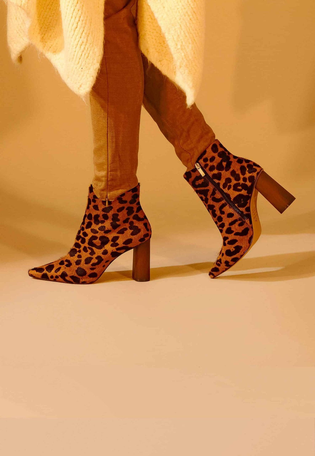 Brown Animal Print Boots Sapucaia | 8.4 cm Block Heel Ankle Boots