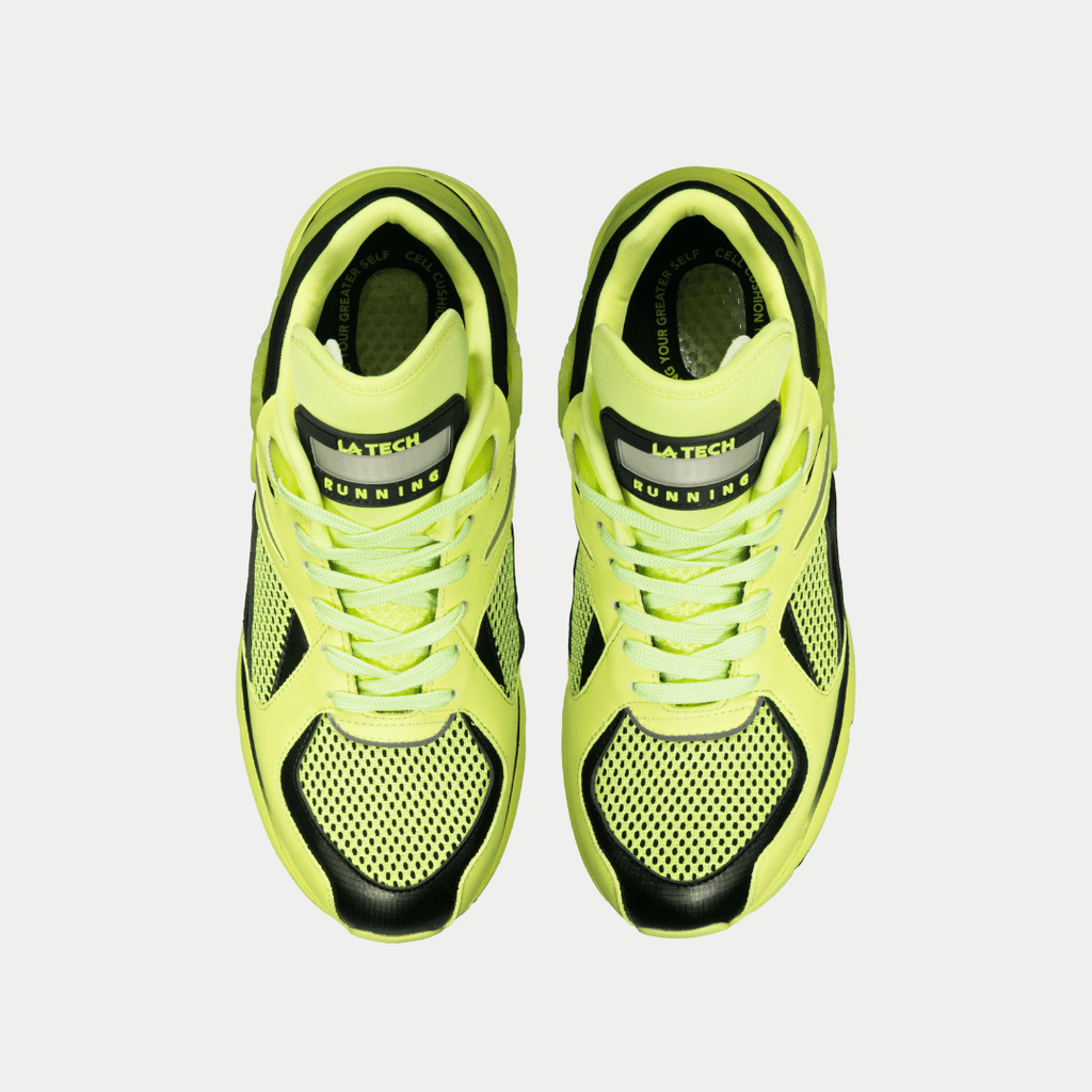 LA Gear Women's Catapult Low Top Sneaker Neon Yellow/Black