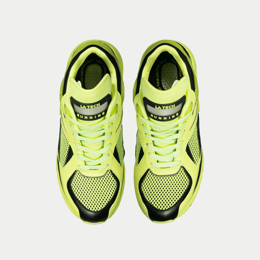 LA Gear Women's Catapult Low Top Sneaker Neon Yellow/Black