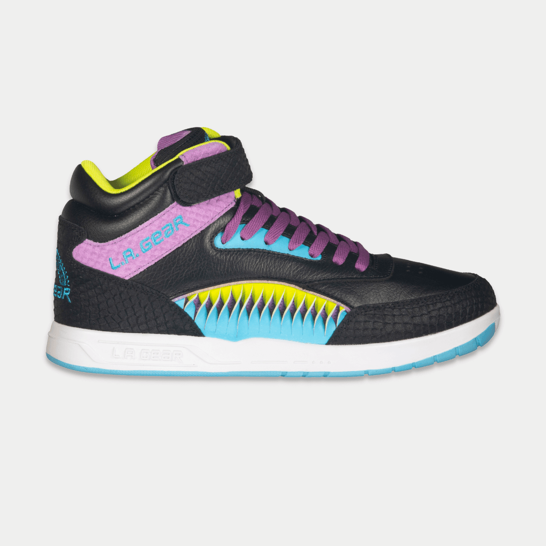LA Gear Women's Flame High Top Sneaker Black/Turquoise