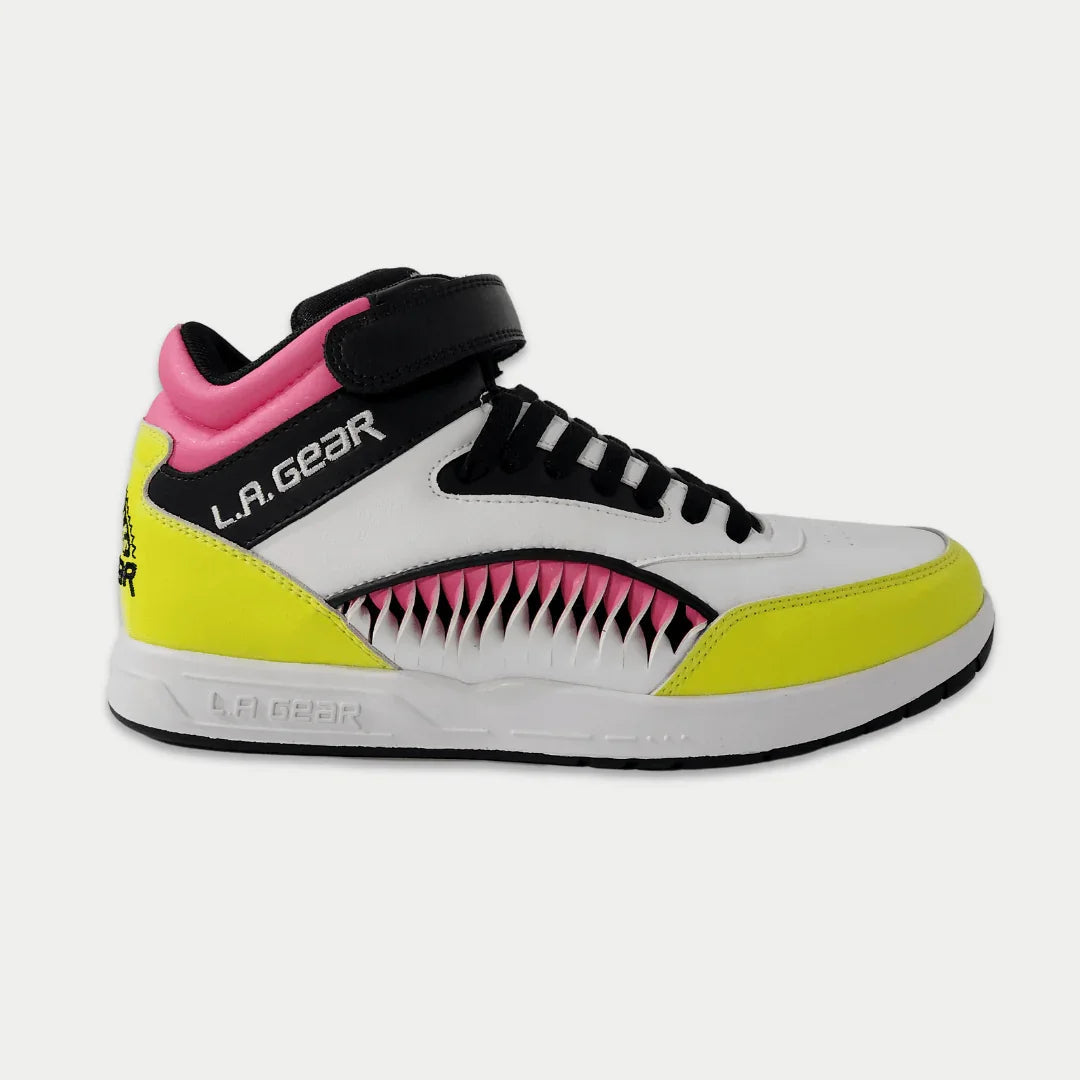 LA Gear Women's Hightop Sneaker Flame White/Pink