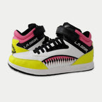 LA Gear Women's Hightop Sneaker Flame White/Pink