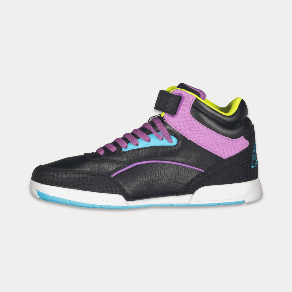 LA Gear Women's Flame High Top Sneaker Black/Turquoise