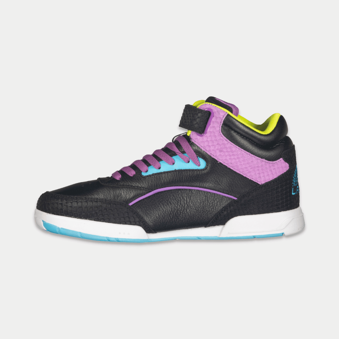LA Gear Women's Flame High Top Sneaker Black/Turquoise