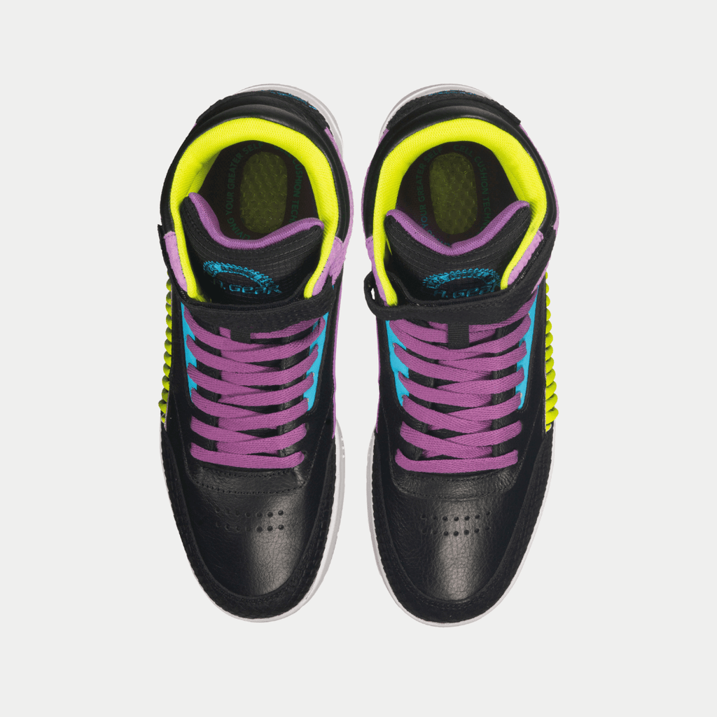 LA Gear Women's Flame High Top Sneaker Black/Turquoise
