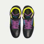 LA Gear Women's Flame High Top Sneaker Black/Turquoise