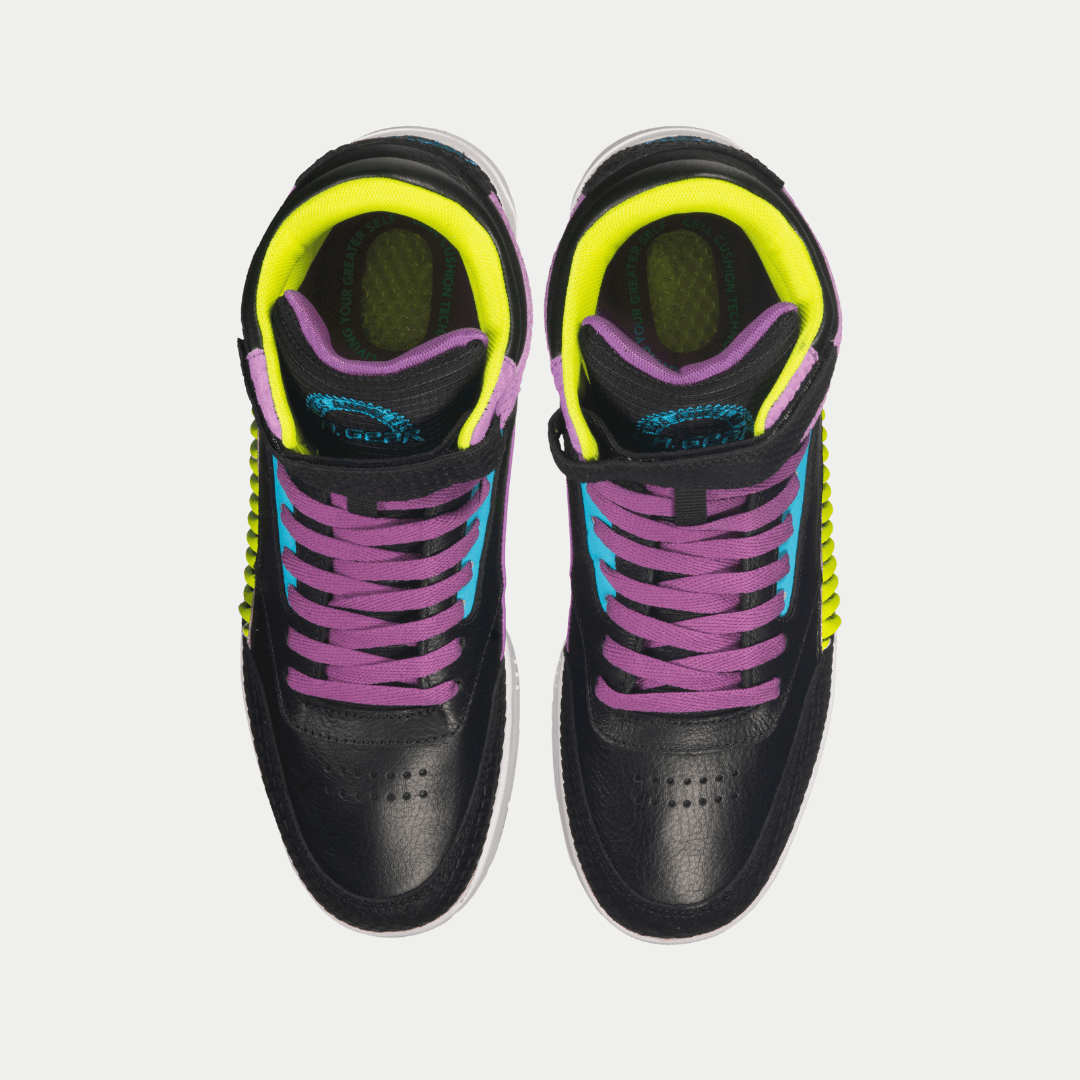 LA Gear Women's Flame High Top Sneaker Black/Turquoise