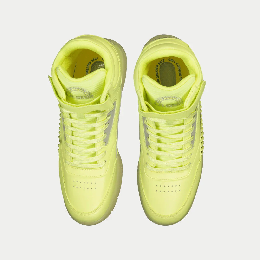 LA Gear Women's Hightop Sneaker Flame Neon Yellow