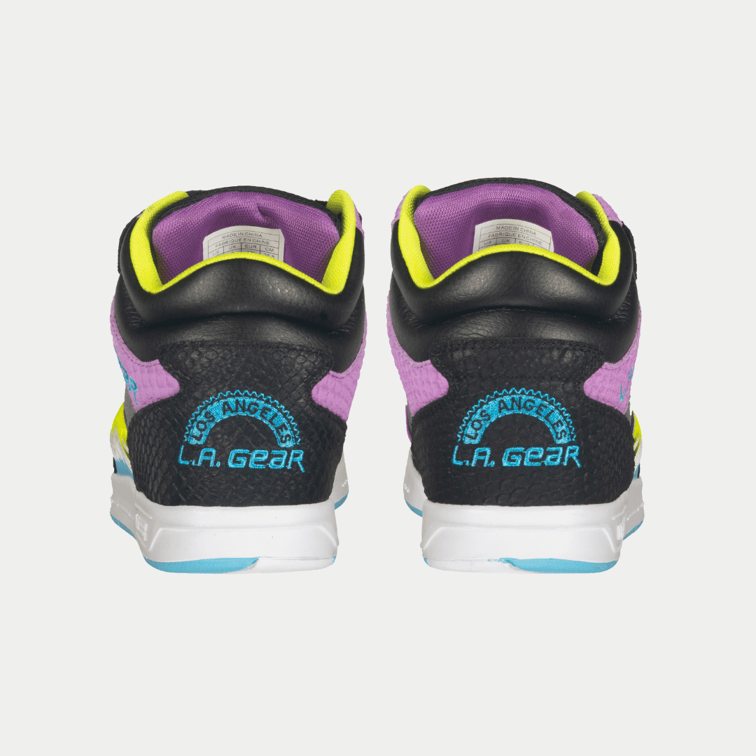 LA Gear Women's Flame High Top Sneaker Black/Turquoise