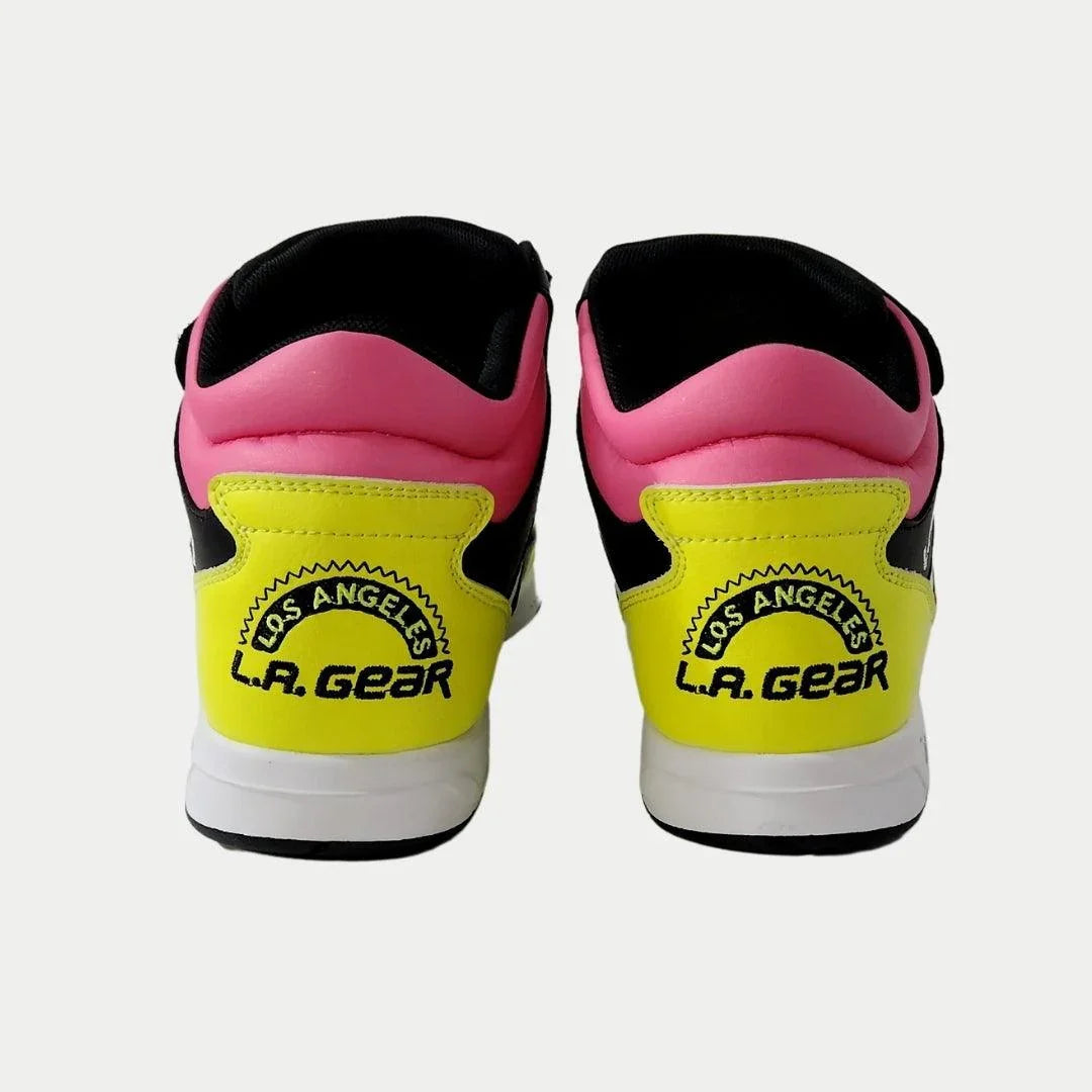 LA Gear Women's Hightop Sneaker Flame White/Pink