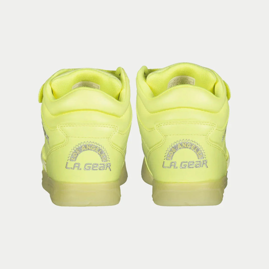 LA Gear Women's Hightop Sneaker Flame Neon Yellow