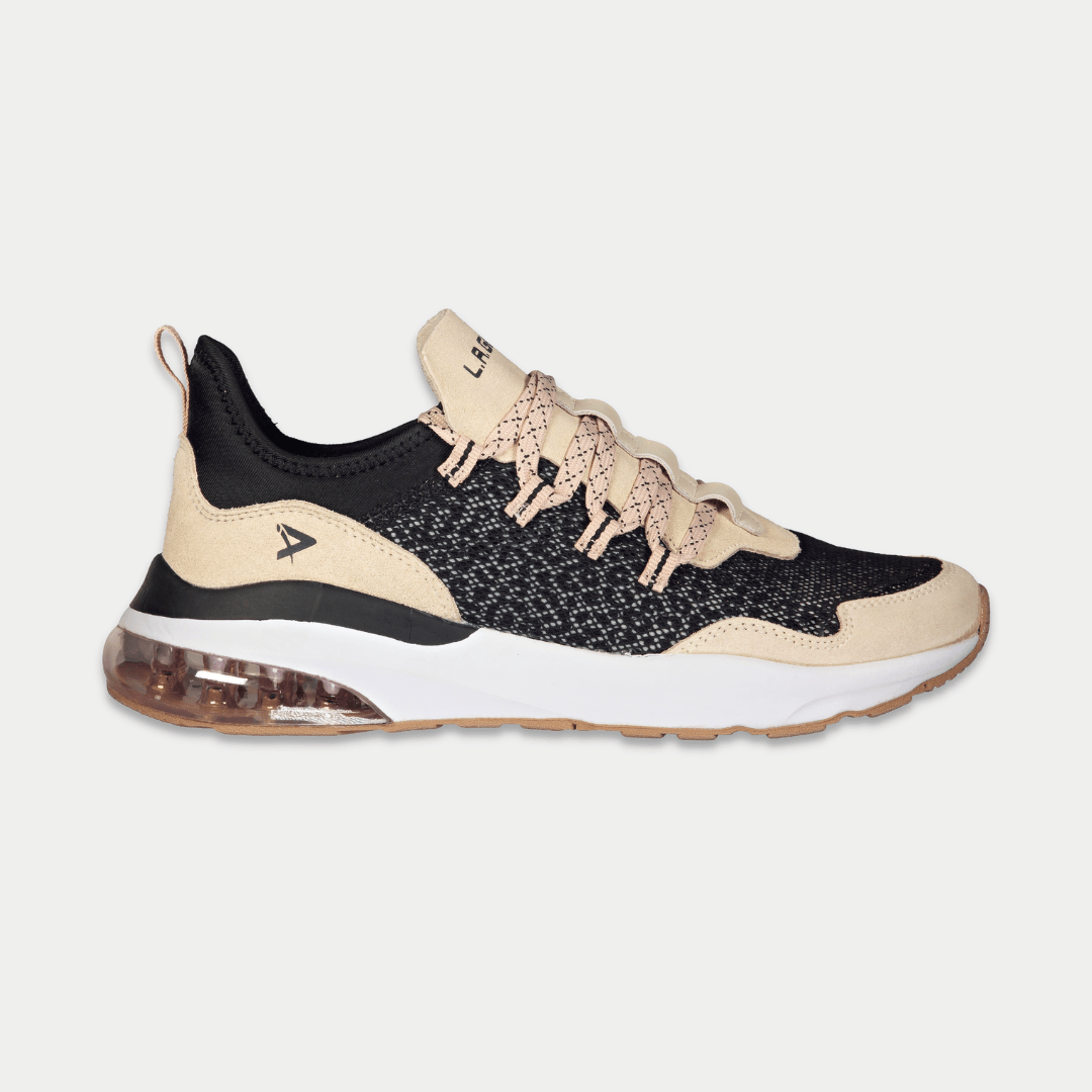 LA Gear Women's Runyon Low Top Sneaker Black/Pink