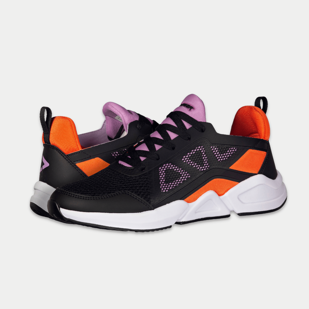 LA Gear Women's Tarzana Low Top Sneaker Black/Orange