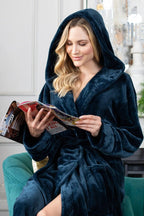Women’s Plush Hooded Robe Spa-Worthy Comfort at Home