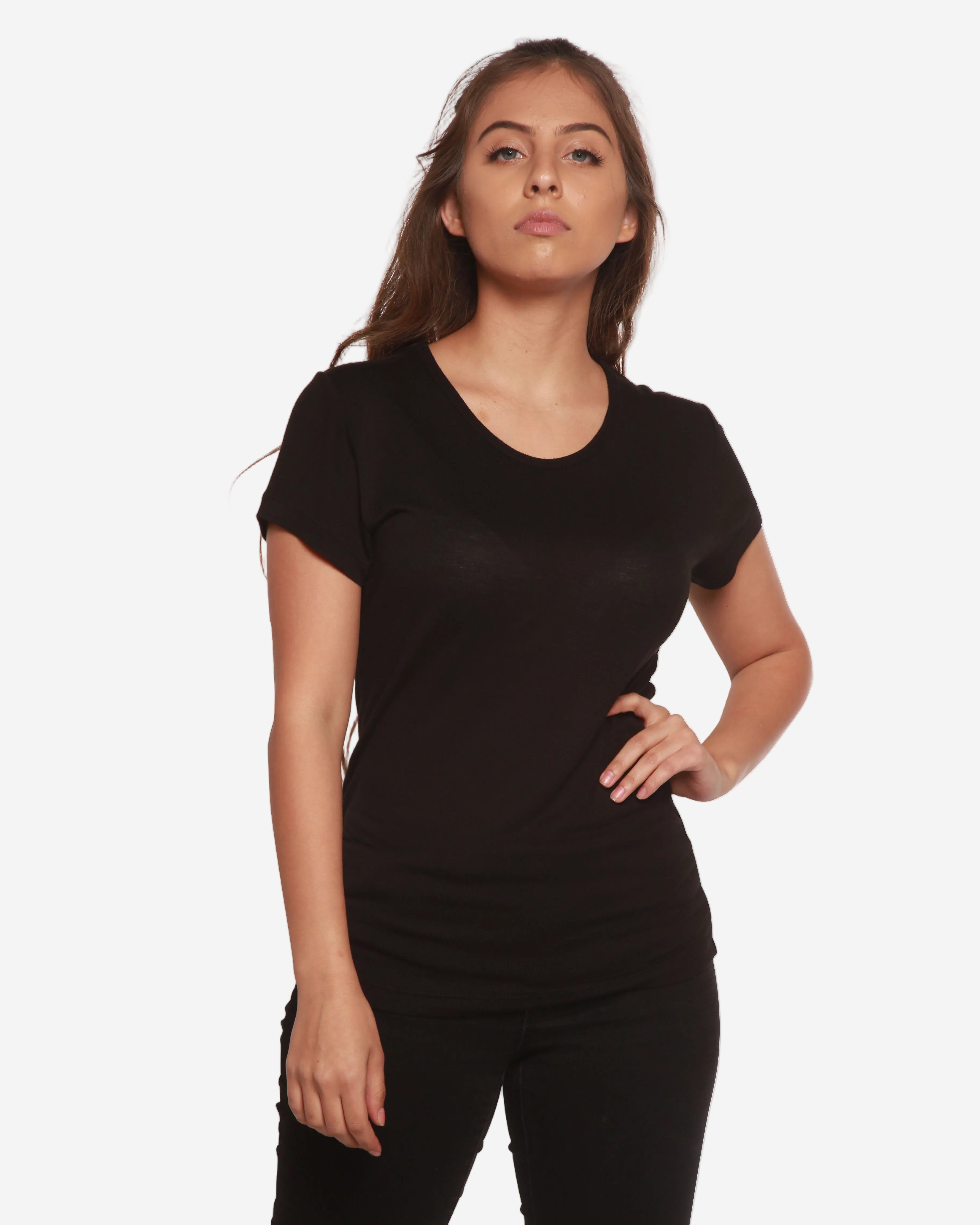 Women's 100% Bamboo Viscose Scoop Neck Short Sleeve T-Shirt