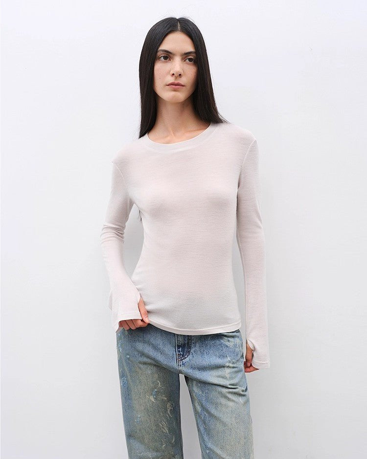 Women's Long Sleeve O-Neck Slim Fit Basic T-Shirt "Urban Simplicity"
