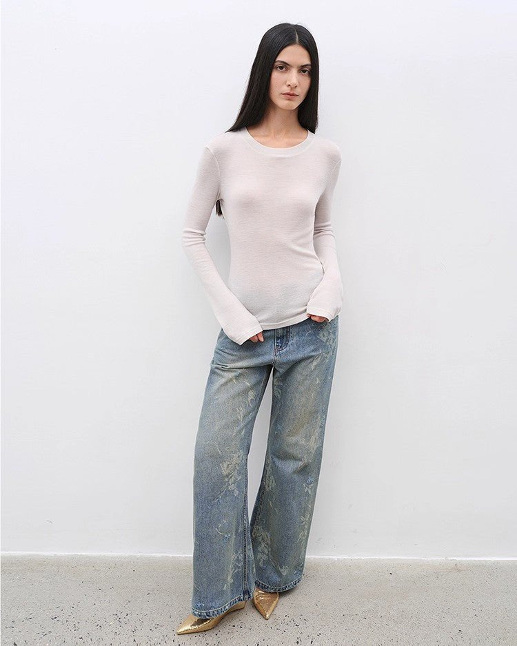 Women's Long Sleeve O-Neck Slim Fit Basic T-Shirt "Urban Simplicity"