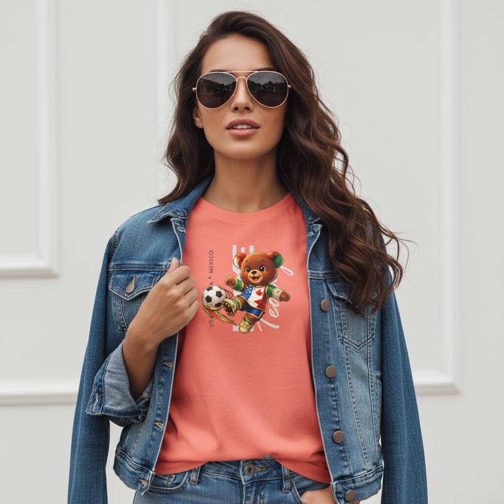 Women’s Premium Organic T-Shirt with Teddy's World Cup '26 Bold Print | Limited Edition
