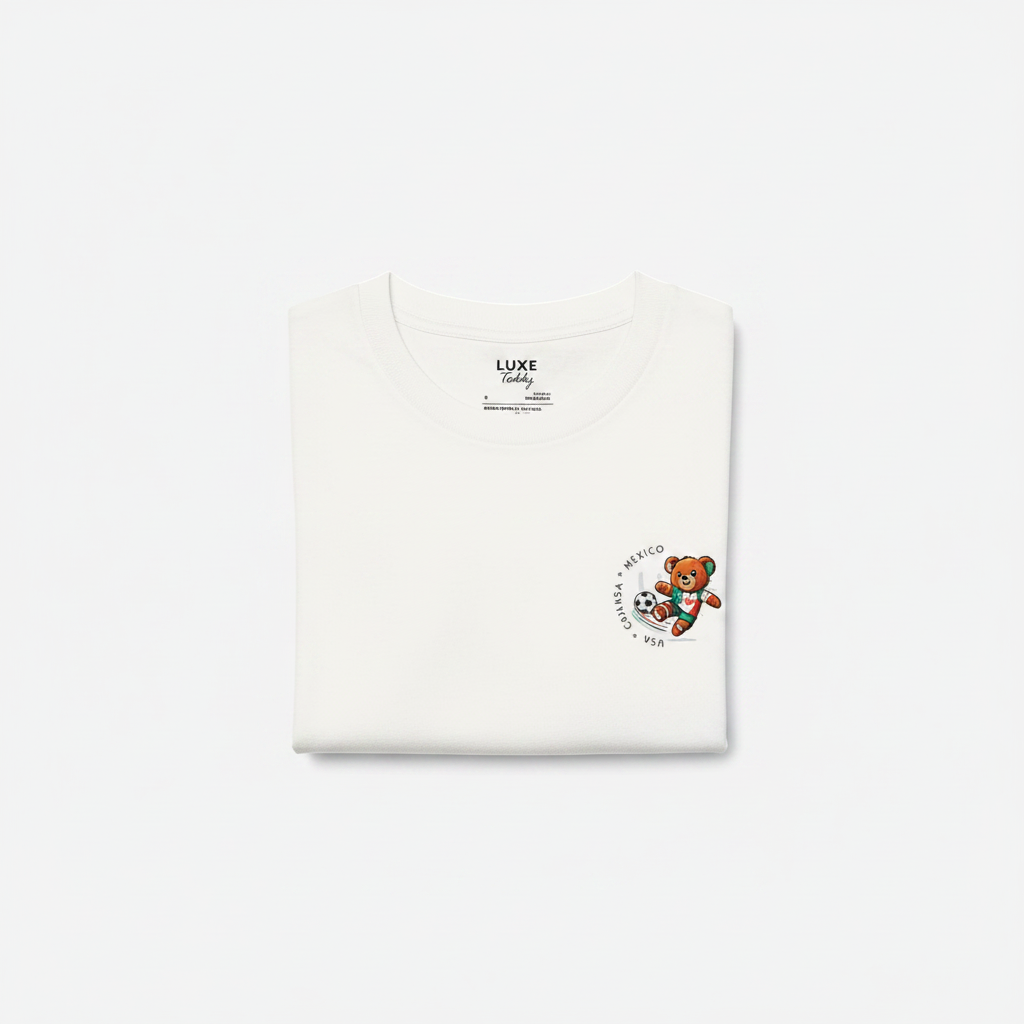 Women’s Premium Organic T-Shirt with Teddy's World Cup '26 Print | White
