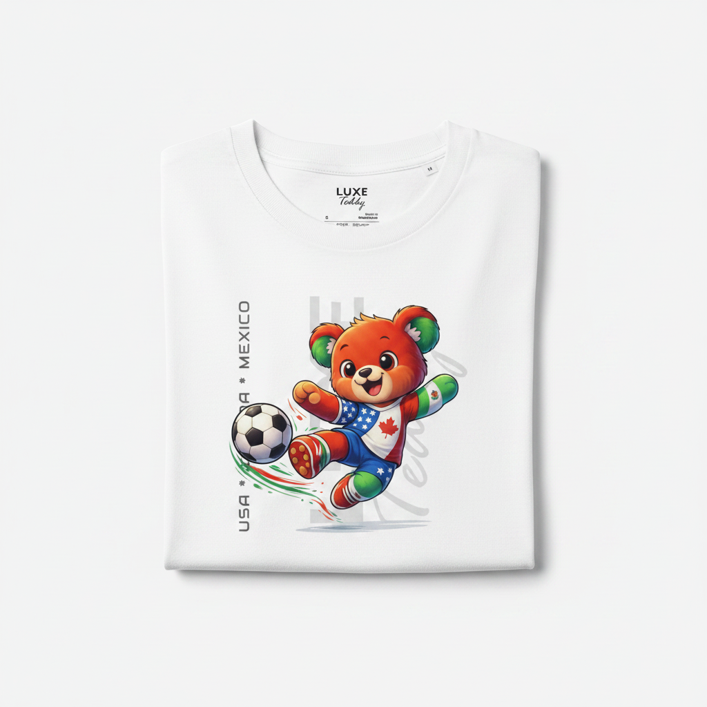 Women’s Premium Organic T-Shirt with Teddy's World Cup '26 Bold Print | White