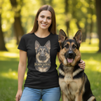 German Shepherd 'BORN LOYAL' Graphic Organic Cotton Women's T-Shirt | LT136