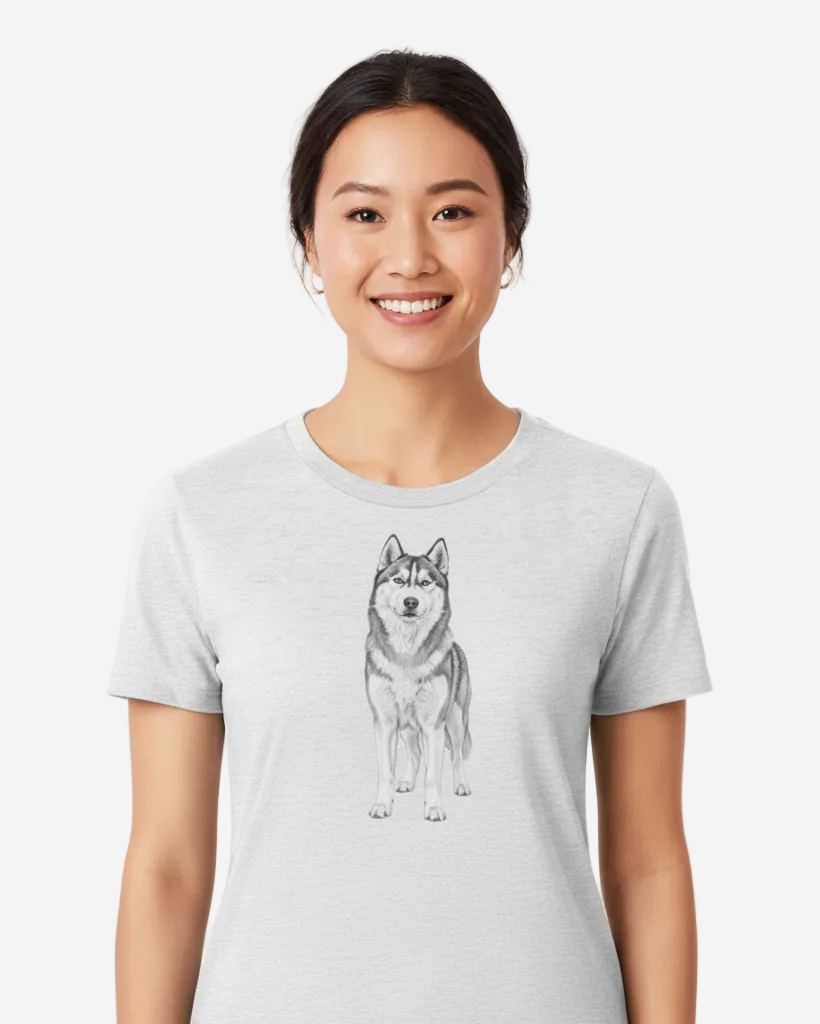 Siberian Husky Graphic Organic Cotton Women's T-Shirt | LT130