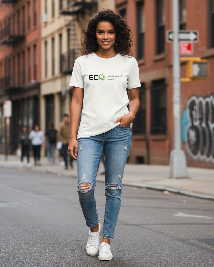 Women’s Organic ‘ECO’ T-Shirt with Ribbed Neck | L103