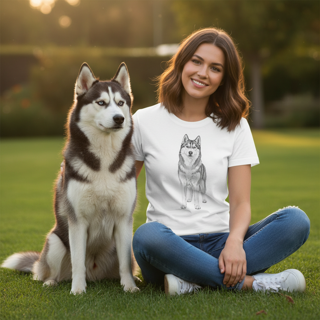 Siberian Husky Graphic Organic Cotton Women's T-Shirt | LT130