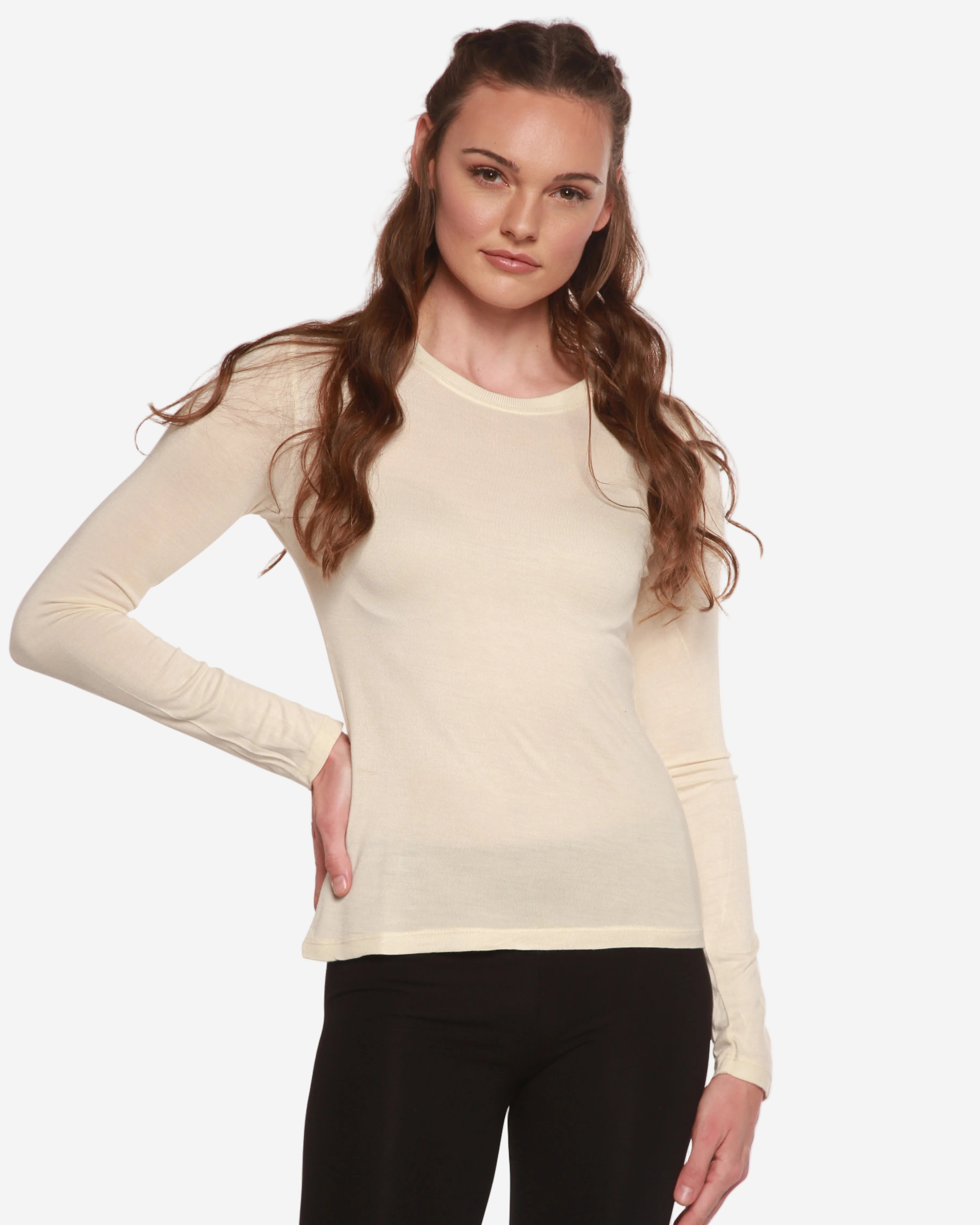 Women's Scoop Neck 100% Bamboo Viscose Long Sleeve Shirt