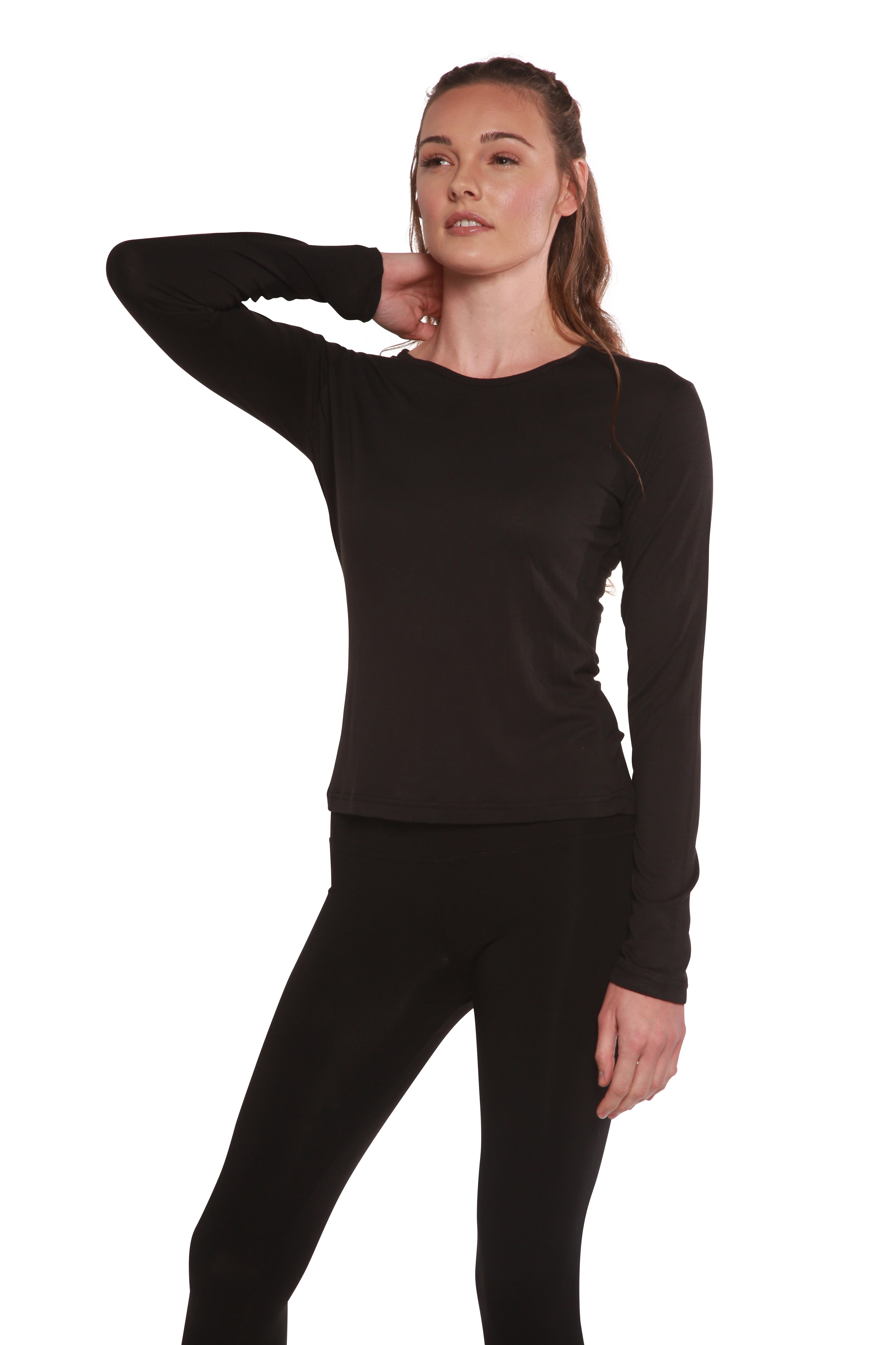Women's Scoop Neck 100% Bamboo Viscose Long Sleeve Shirt