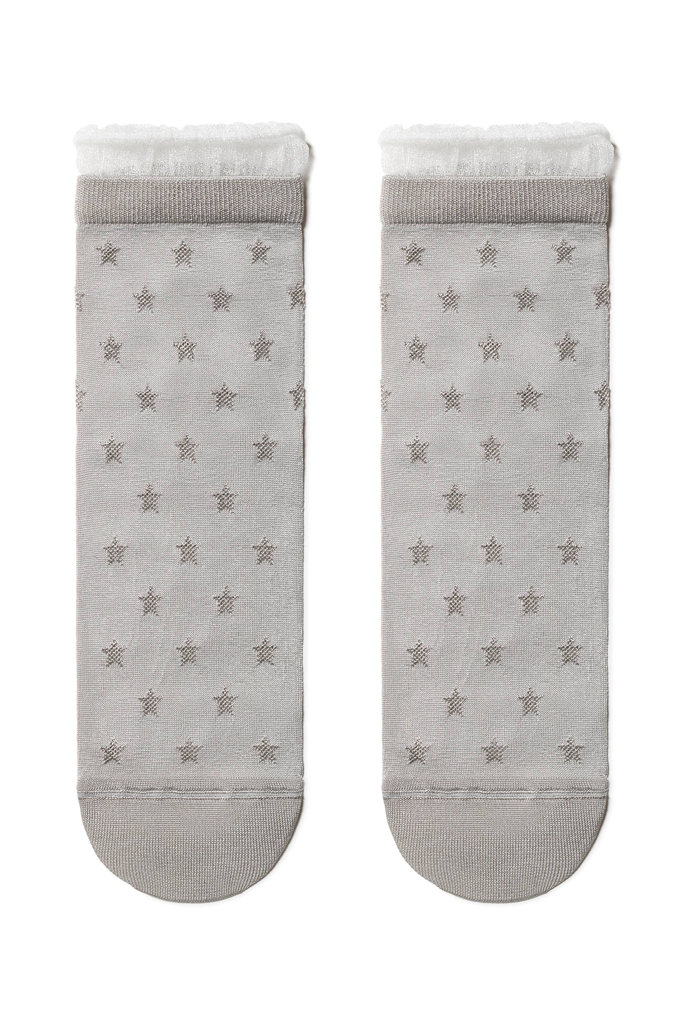 Conte Socks Classic 491 | Glossy Pattern and Decorative Transparent Mesh