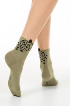 Cotton Socks Conte Classic Picot "Leopard" Khaki 249