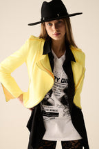 Yellow Jacket with Zipper Details
